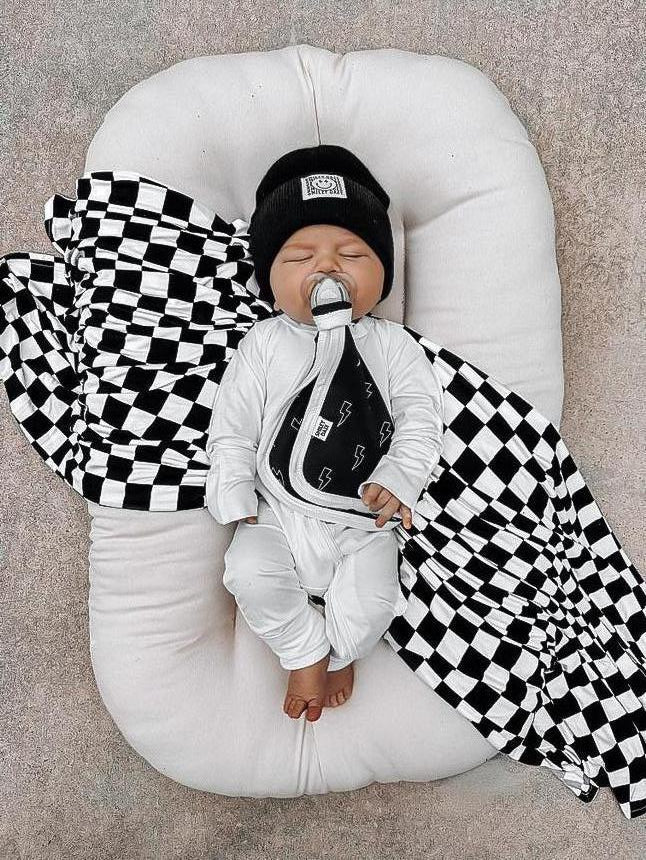BLACK CHECKERED • BAMBOO SWADDLE BLANKET