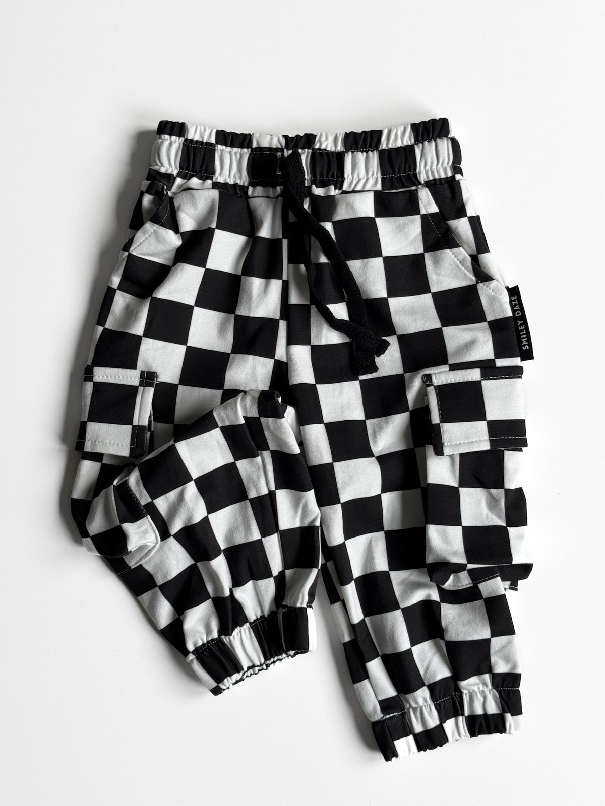 BLACK & WHITE CHECKERED • CARGO SWEATPANTS