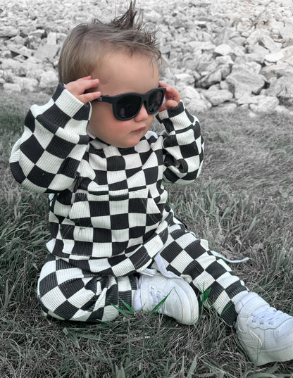 BLACK CHECKERED • WAFFLE SET