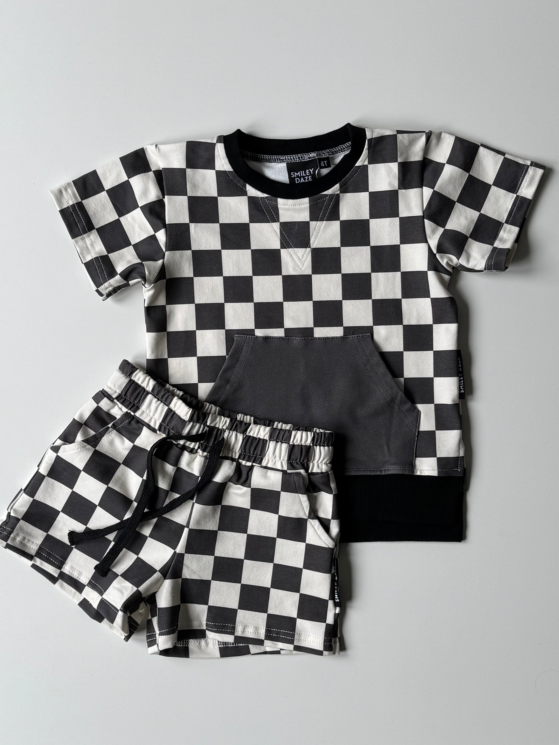 CHECKERED COLOR BLOCK • SHORTS