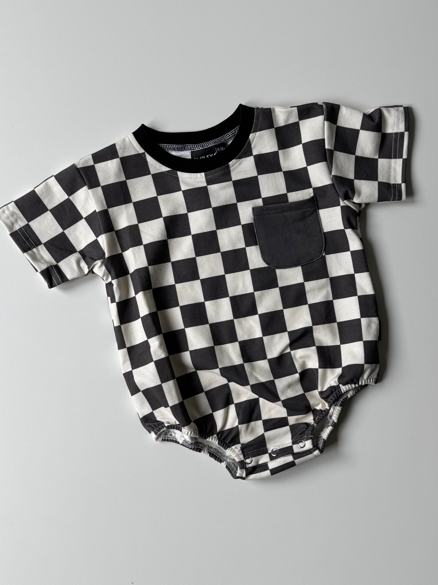 CHECKERED COLOR BLOCK • ROMPER