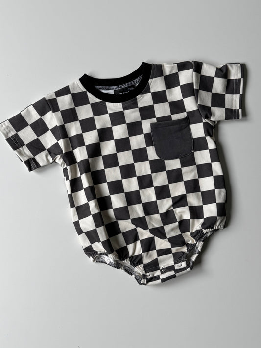 CHECKERED COLOR BLOCK • ROMPER