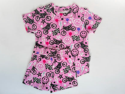 MOTO SMILES BAMBOO LOUNGE SET • PINK