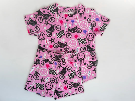 MOTO SMILES BAMBOO LOUNGE SET - PINK