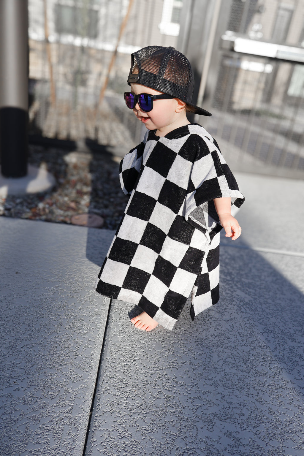 DRY DAZE AHEAD • CHECKERED HOODED TOWEL