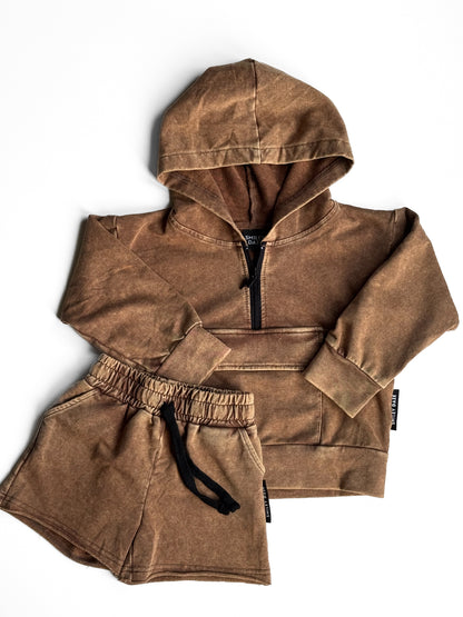 VINTAGE BRONZE • ACID-WASHED CUT-OFF SHORTS