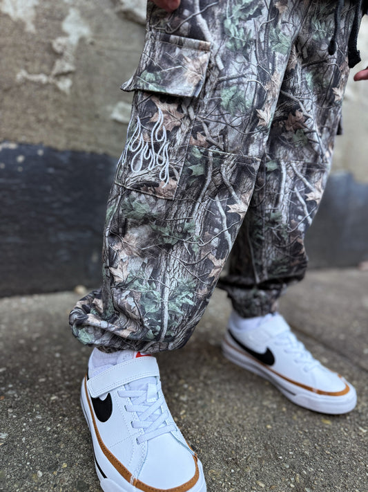 CAMO FLAME • CARGO JOGGERS
