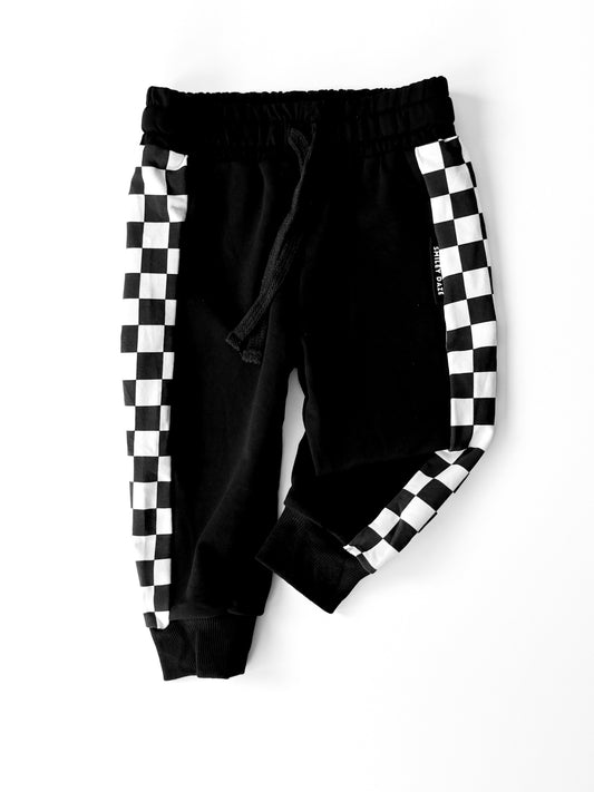 IMPERFECT SIDE CHECK • BLACK JOGGERS