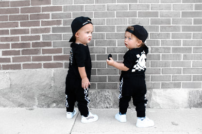 IMPERFECT SIDE CHECK • BLACK JOGGERS