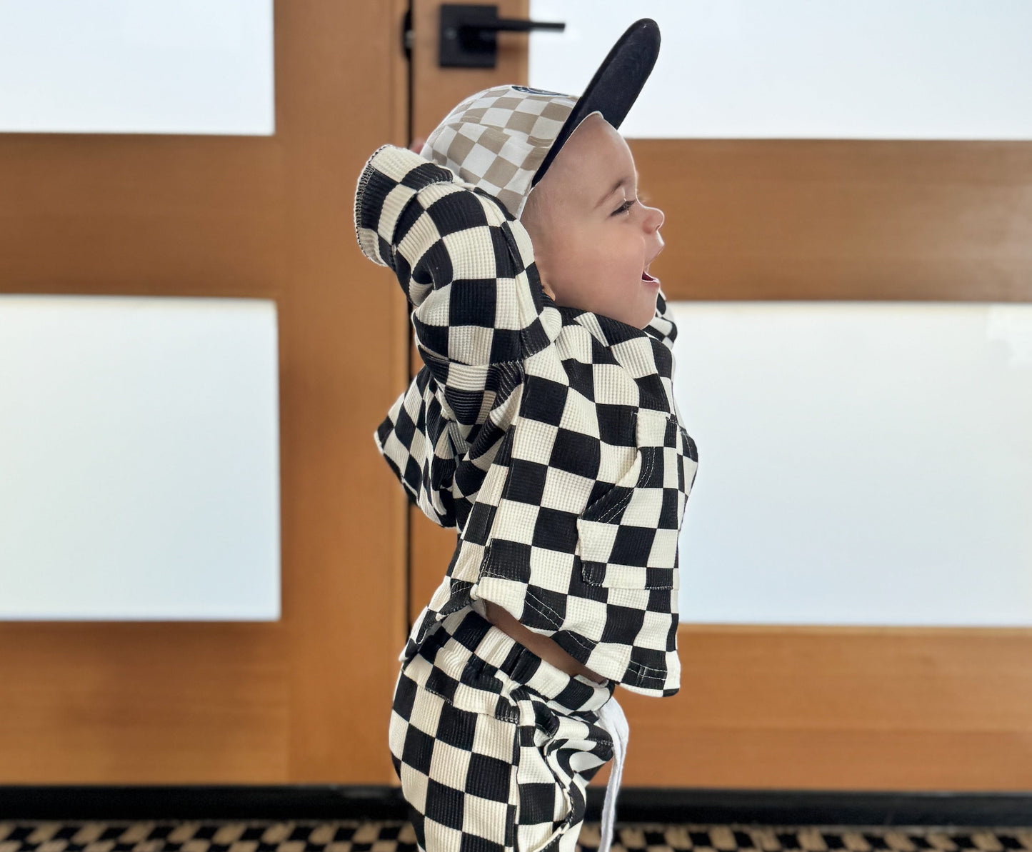 BLACK CHECKERED • WAFFLE SET