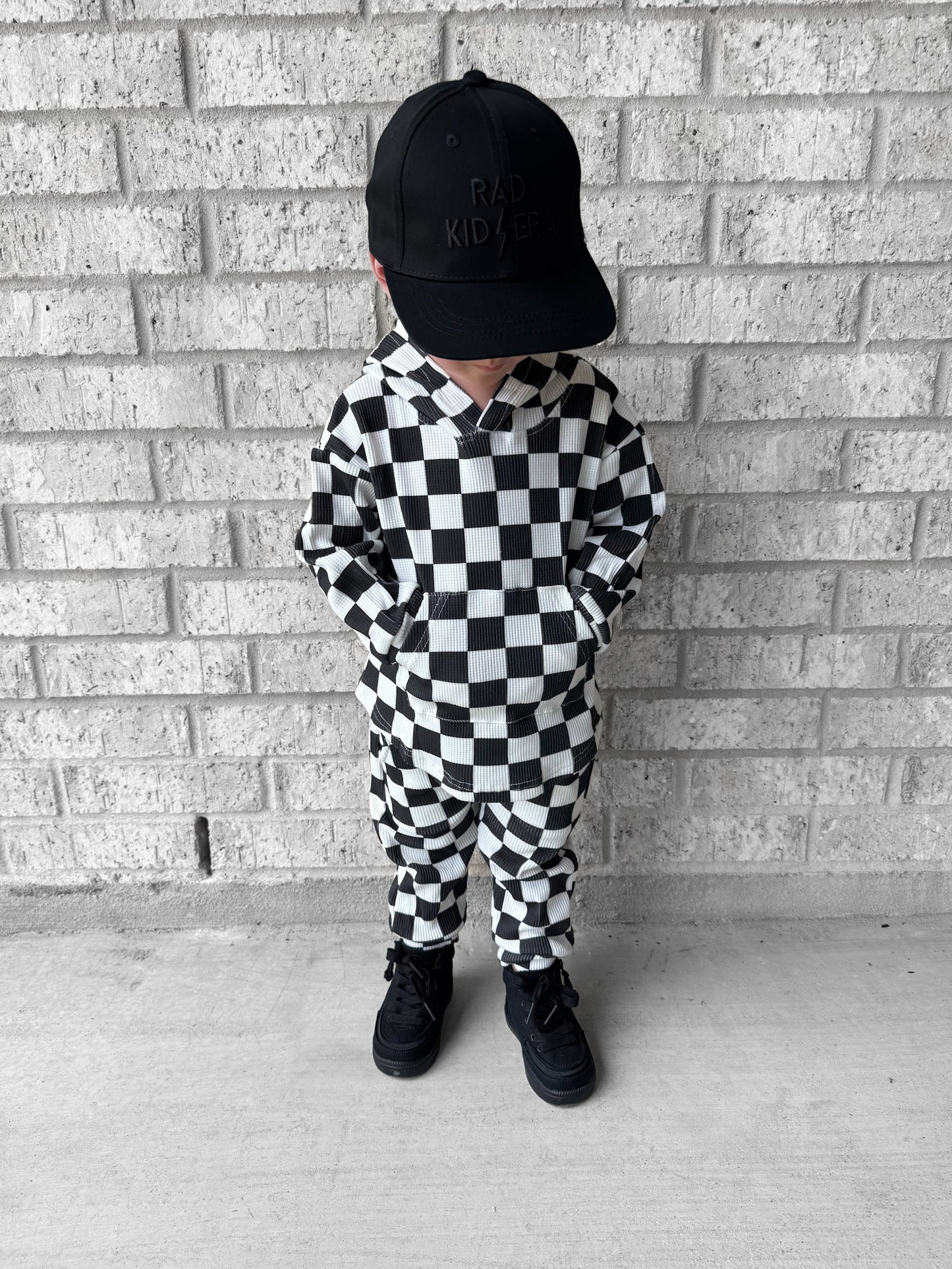 BLACK CHECKERED • WAFFLE SET