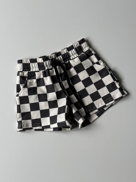 CHECKERED COLOR BLOCK • SHORTS