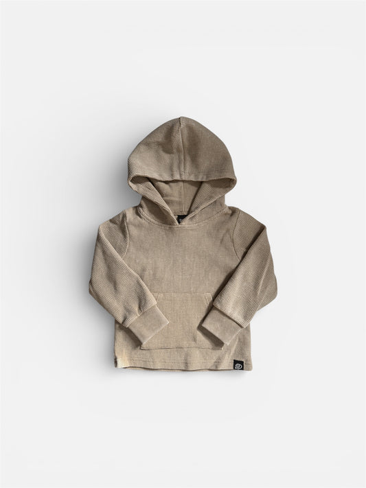 SAND WASHED • WAFFLE HOODED LONG SLEEVE
