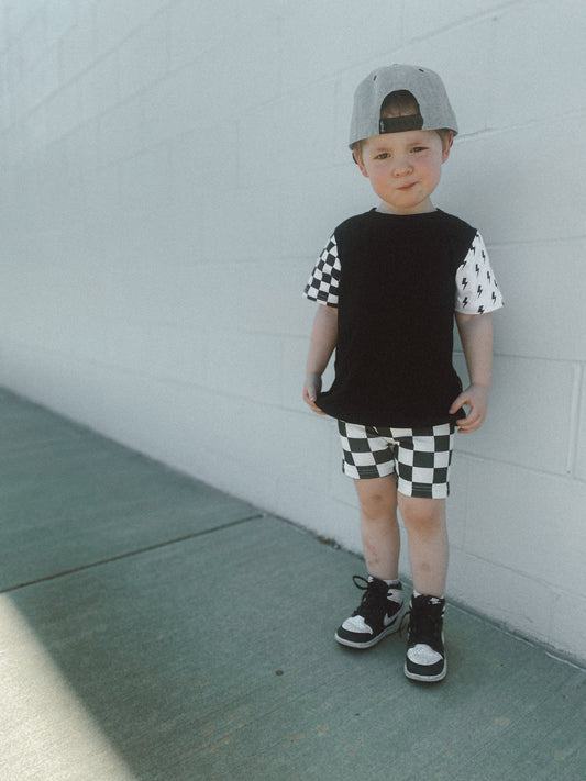 RAD • CHECKERED + BOLTS • TEE