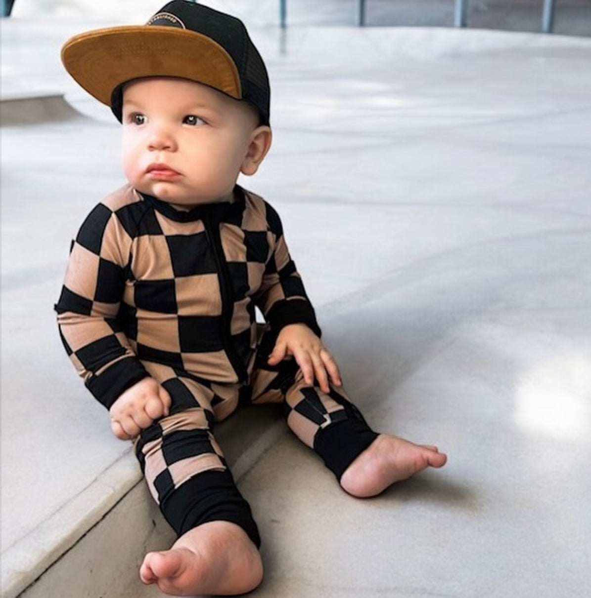 MOCHA CHECKS • BAMBOO • ZIPPIES