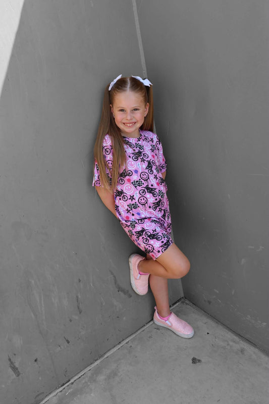 MOTO SMILES BAMBOO LOUNGE SET - PINK