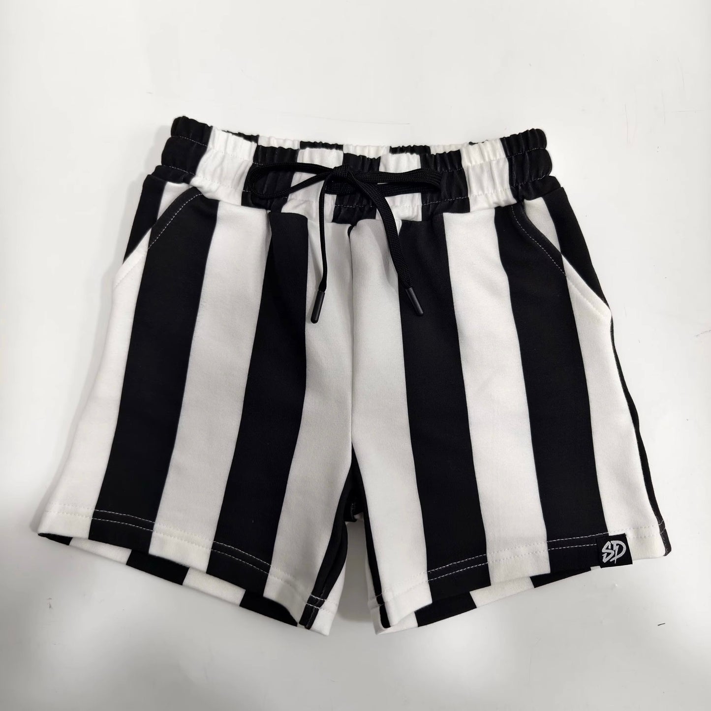 BLACK & WHITE STRIPED • SHORTS
