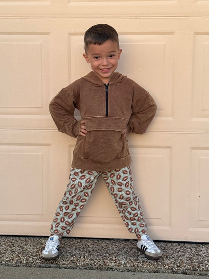 VINTAGE BRONZE • HALF ZIP ACID-WASHED HOODIE