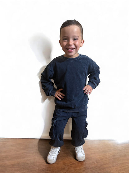 Denim Wash • Cargo Sweatpants