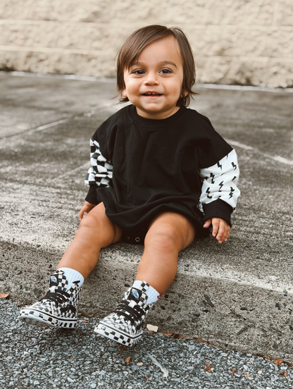 RAD • BUBBLE ROMPER • CHECKERED + BOLTS