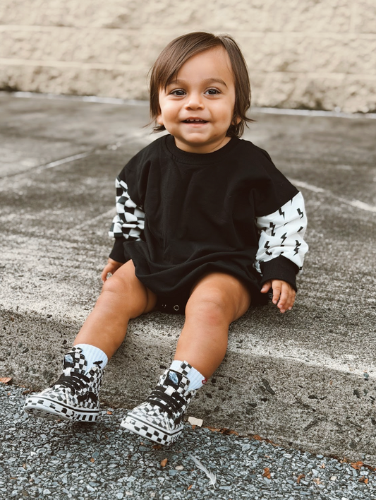 RAD • BUBBLE ROMPER • CHECKERED + BOLTS