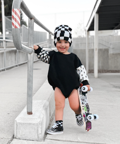 RAD • BUBBLE ROMPER • CHECKERED + BOLTS