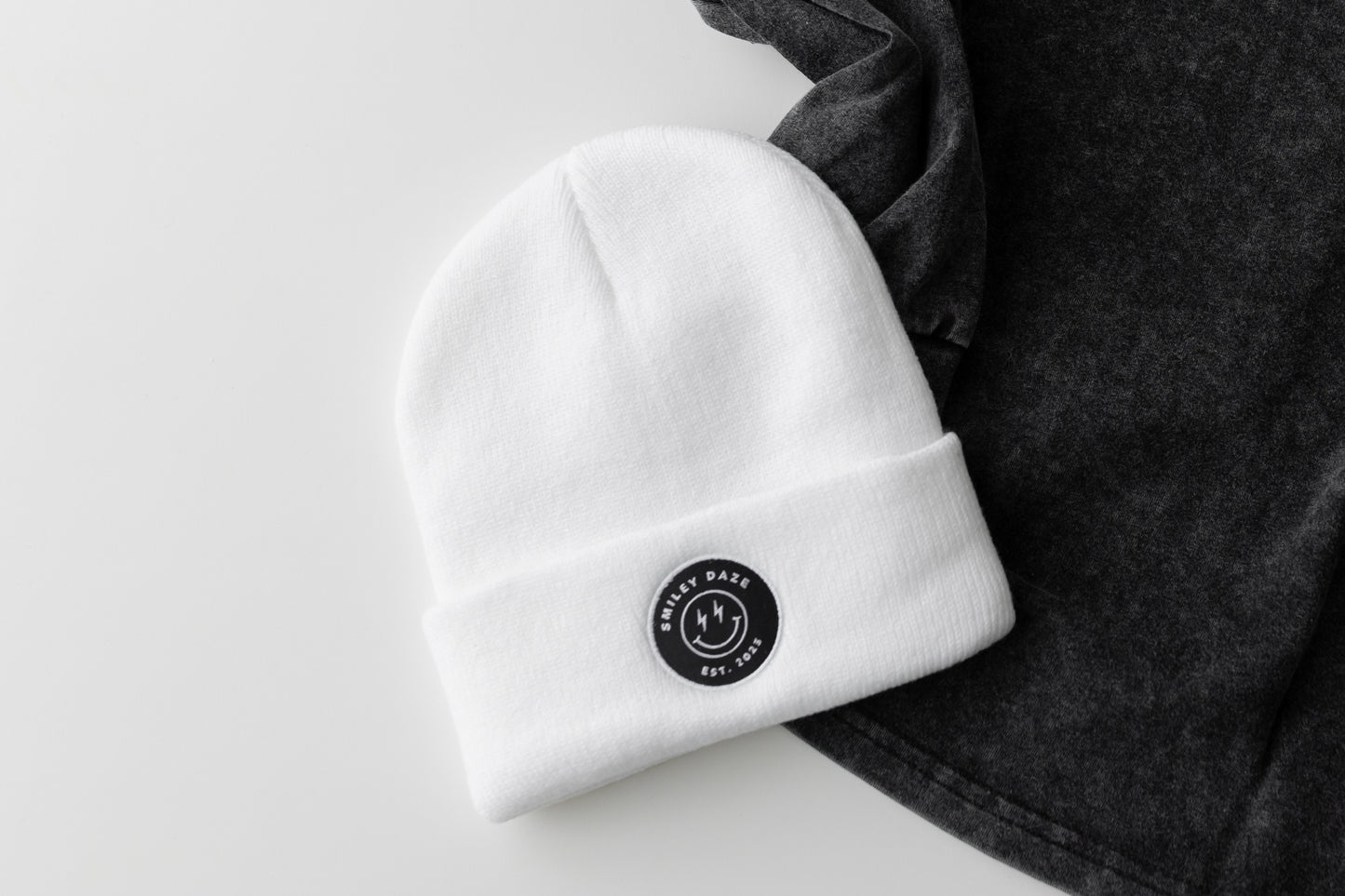 White Smiley Daze Beanie